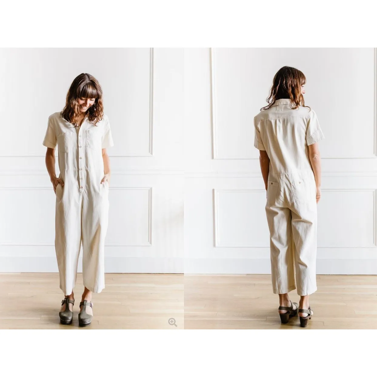 Unpublished Cropped Bone Cream Union Suit Jumpsuit Size Small - Image 2