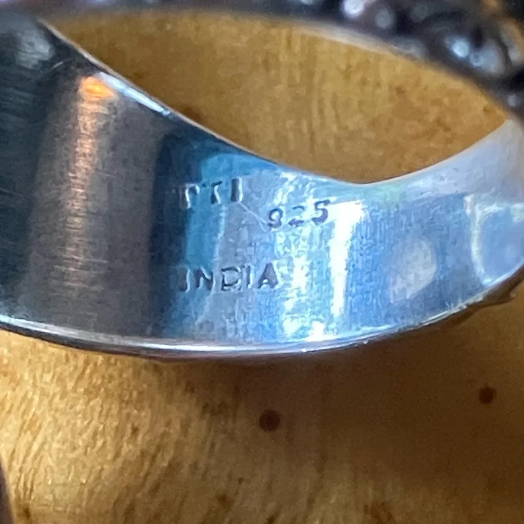 Natural Rainbow Moonstone Sterling Silver Bypass Ring Size 6 - Image 6