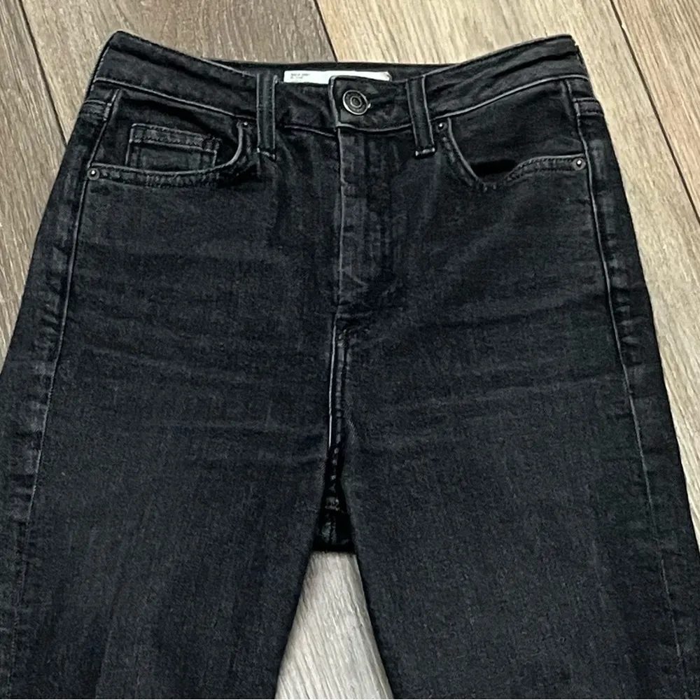 Topshop Moto Binx Skinny Jeans 24 | Black Dark Wash Crop Denim Biker Goth - Image 10