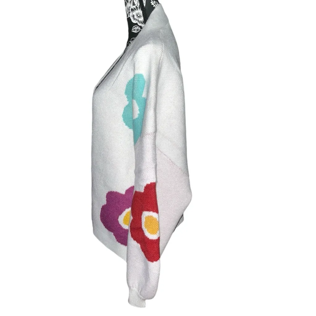 RAIN AND ROSE Oversized Flower Pop Cardigan Yellow Size XL - Image 6