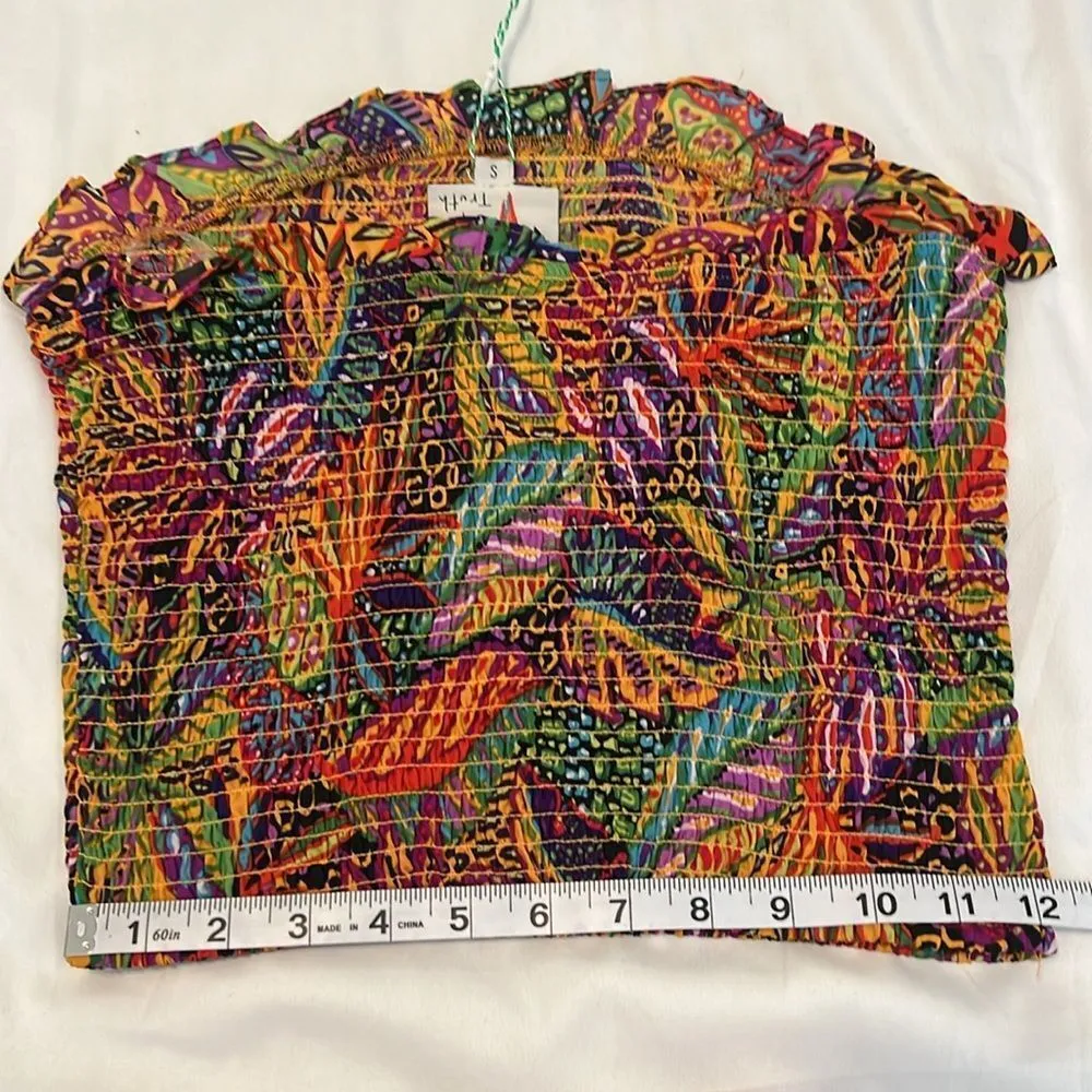 NWT Live 4 truth szS Colorful Leaf Print Two-Piece shorts with tube top set - Image 12