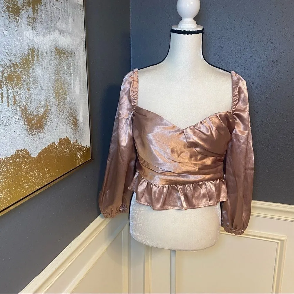 MAJORELLE Julia Satin Crop Top - Image 4