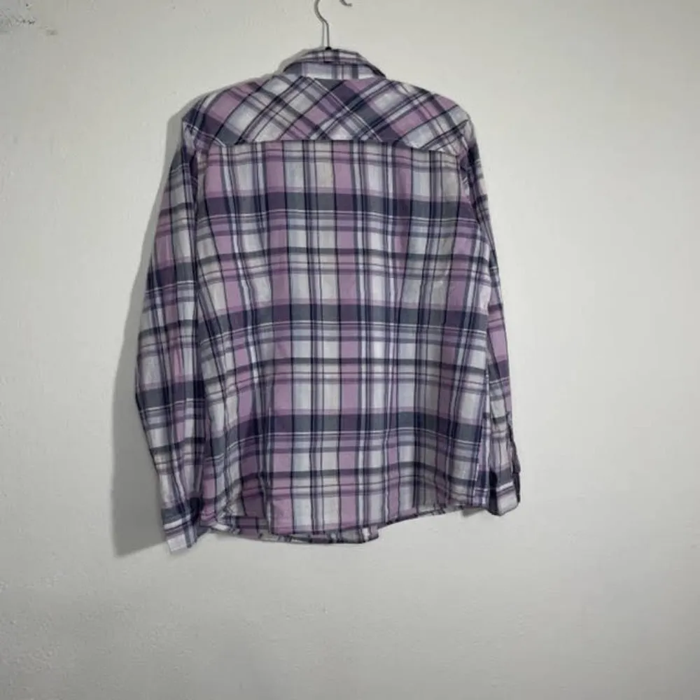 Merona Lavender Pink Plaid Button Down Collared Shirt Size Extra Large - Image 41