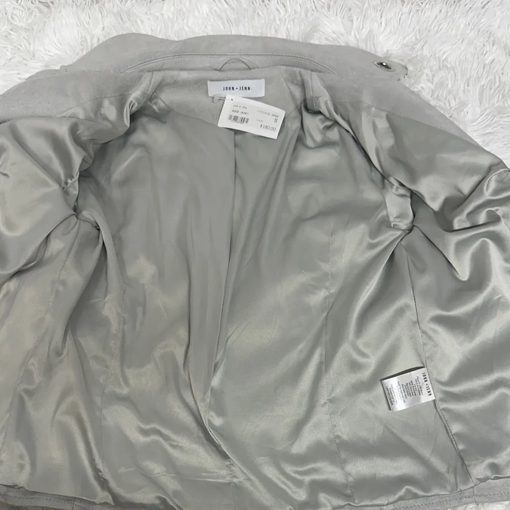 John + Jenn Soft Dove Suede Jacket super Soft Gray Size undefined - Image 7