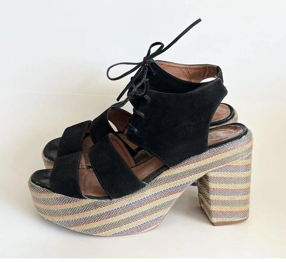 Jeffrey Campbell Frank Espadrille Lace Up Chunky Sandal - Image 4