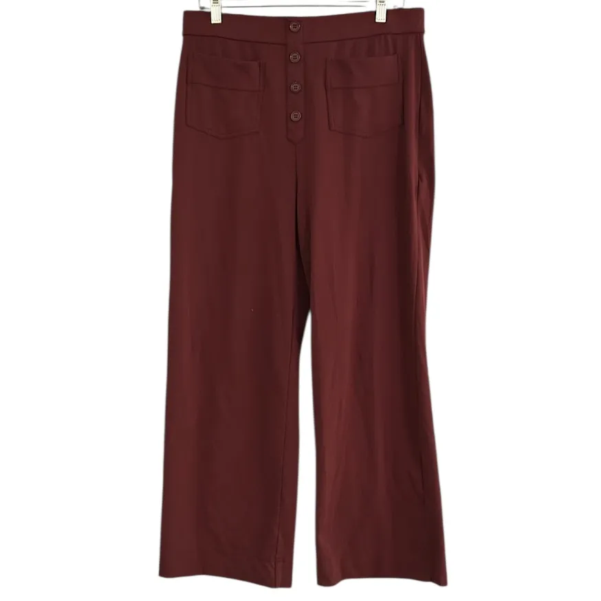 Halara Red Mahogany DayStretch High Waisted Pockets Straight Leg Pants Size XL - Image 5