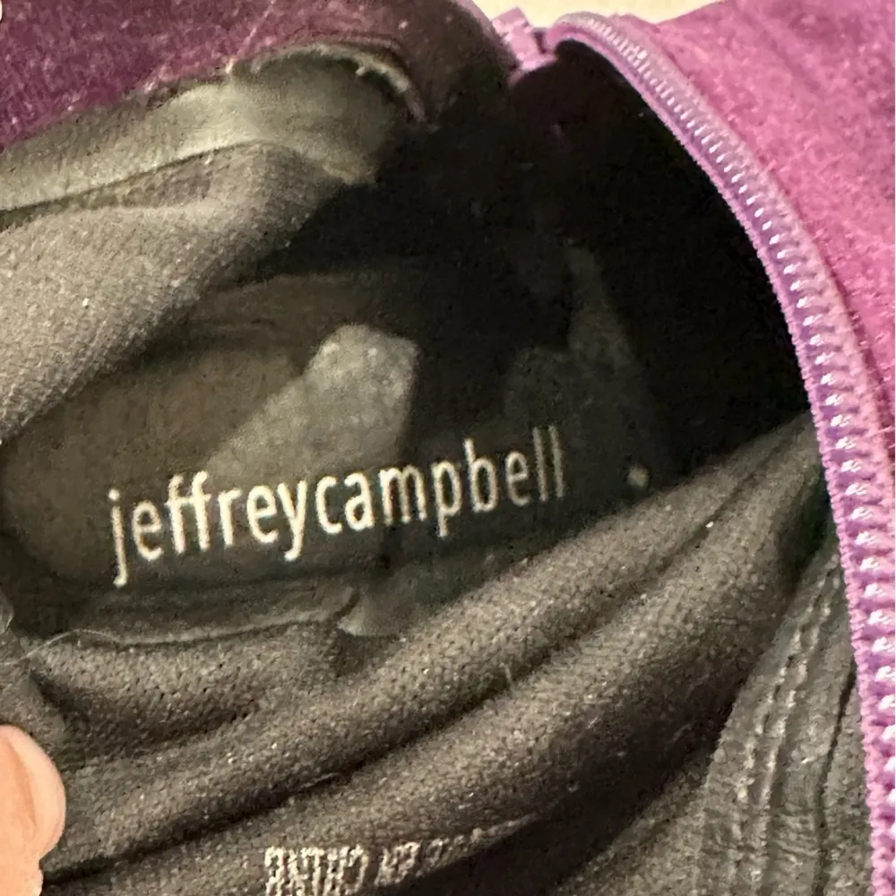 Jeffrey Campbell Cienega Boots Booties Crushed Velvet Heeled Purple 6 Chic Party - Image 9