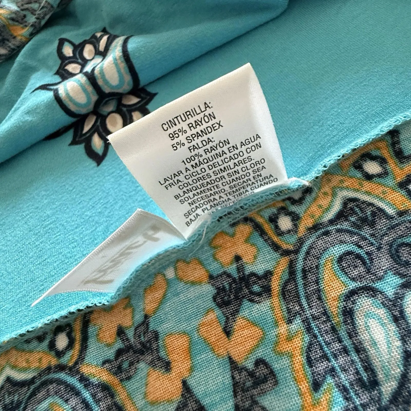 BEACH INC Boho Pull On Multi Color Blue Sz L Convertible Shirt Size L - Image 4