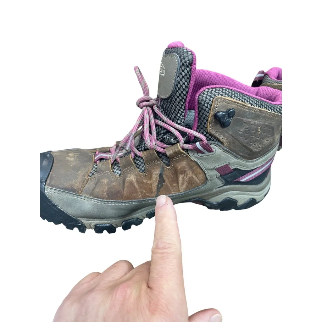 Keen Dry Womans Brown Pink Suede Waterproof Hike Boots Sz 10 SKU 9581 - Image 15