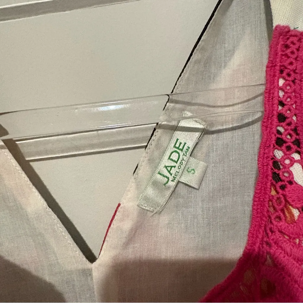 Jade Melody Tam Shift Pencil Dress Floral Garden‎ Party Embroidered Boho small Green - Image 4