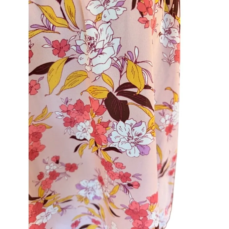 Papermoon Pink Floral Cutout Halter Top – Size Large - Image 3