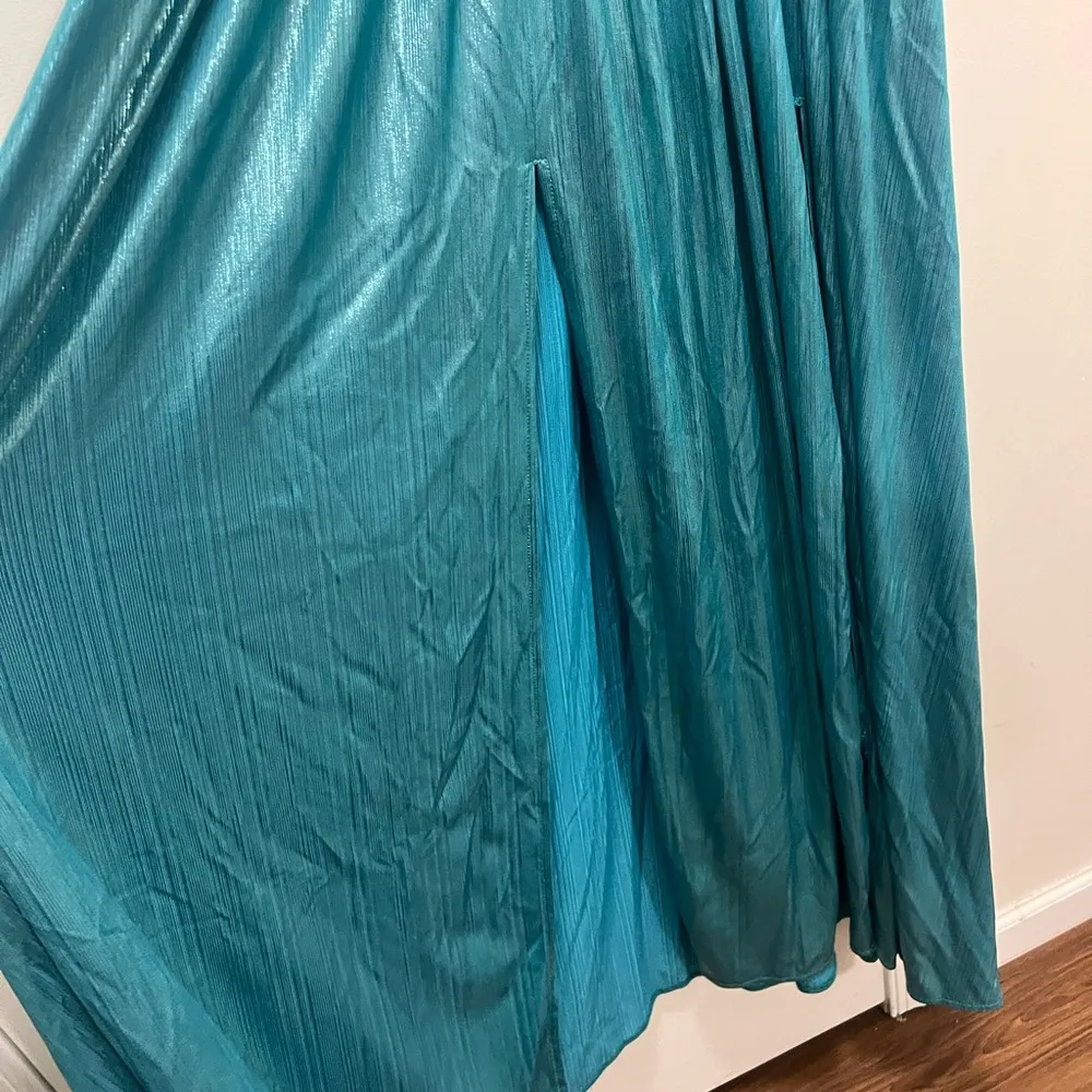 Bronx and Banco Blue Romi Metallic Gown Size Medium $510 - Image 4