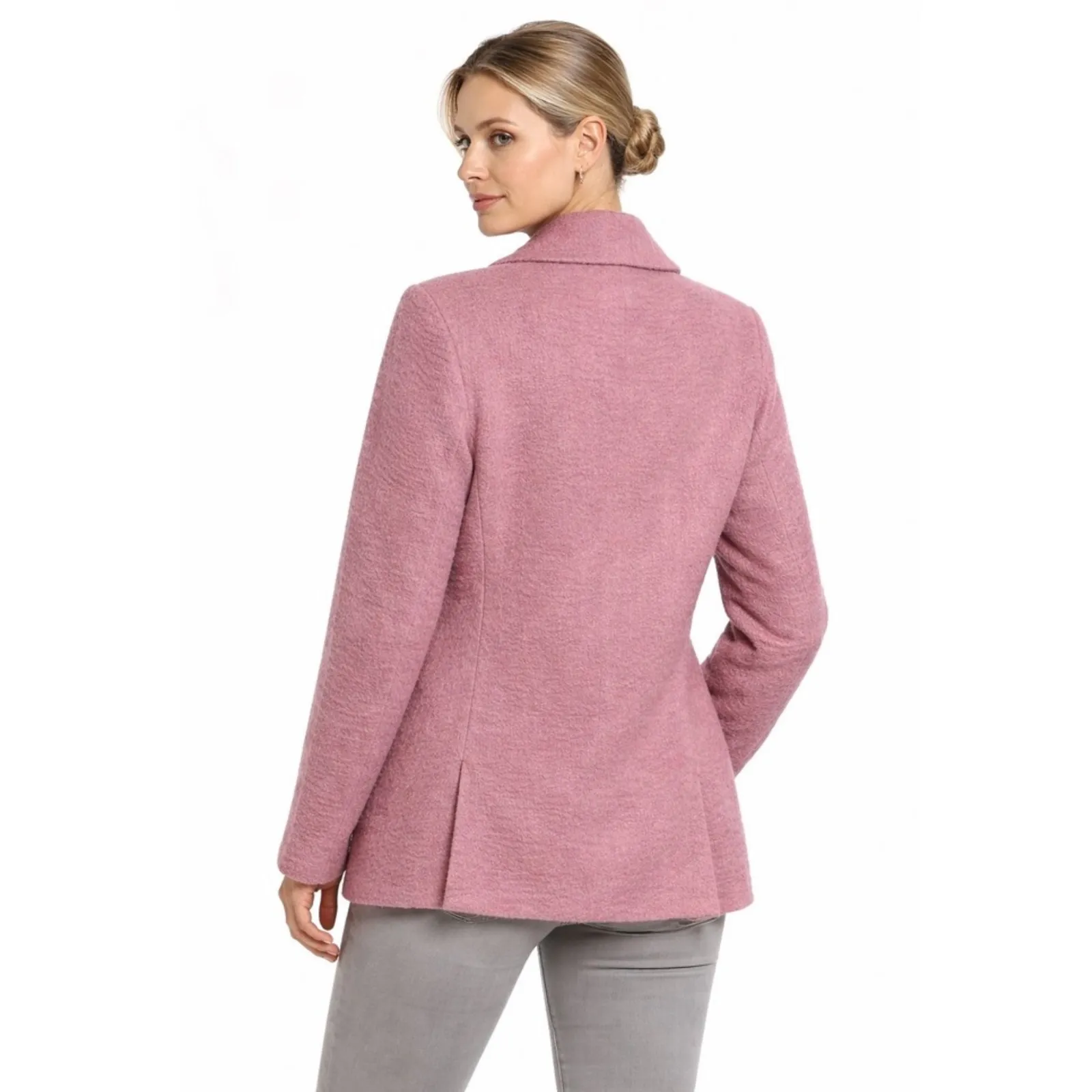 ELLEN TRACY Pink Textured Wool Blend Blazer Jacket Womens size M - Image 2