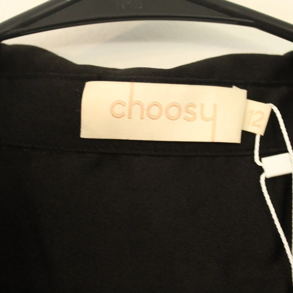 Choosy St. Crosby Black Sleeveless Plunging Neckline Shirt Dress Size 12 - Image 5