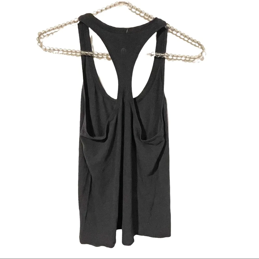 Lululemon Size 8 Dark Grey Athletic Work Out Racerback Tank Sleeveless - Image 3