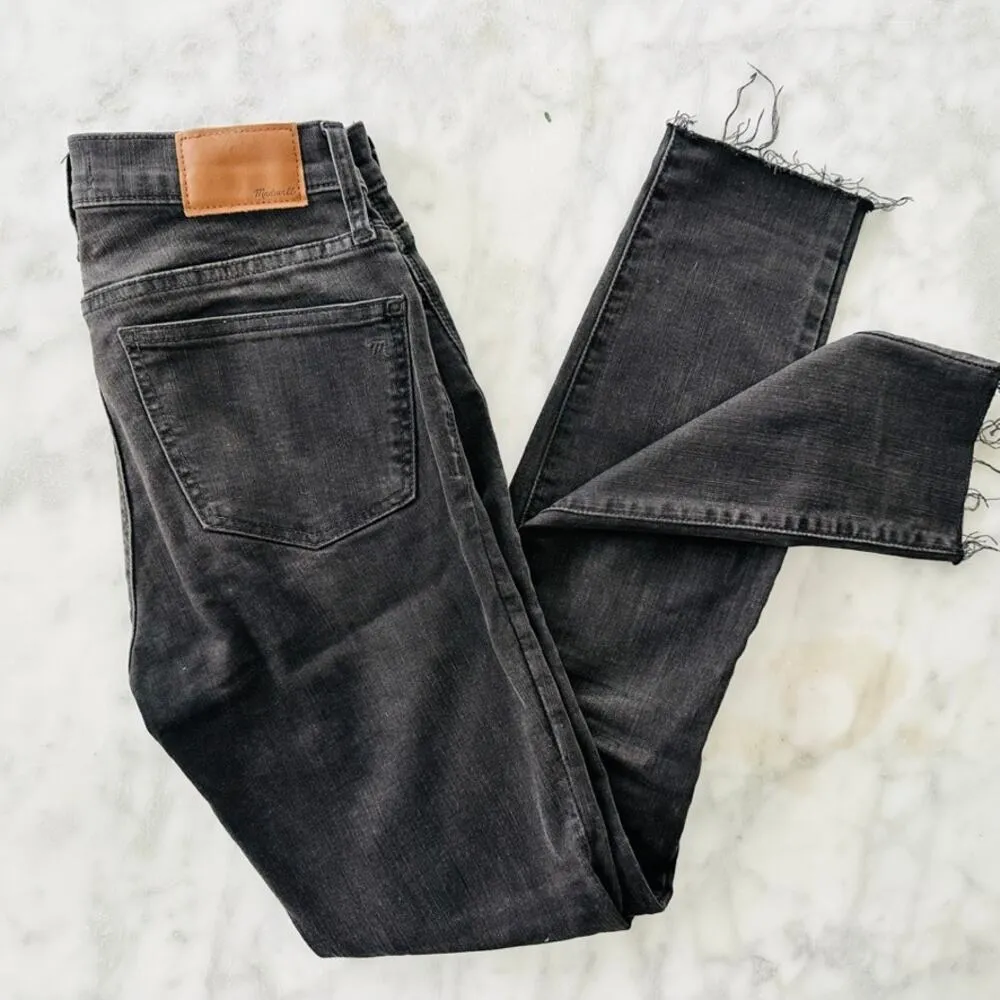 Paige Skyline Ankle Peg Black Slashed Knee 25 Skinny Jeans Distressed - Image 2