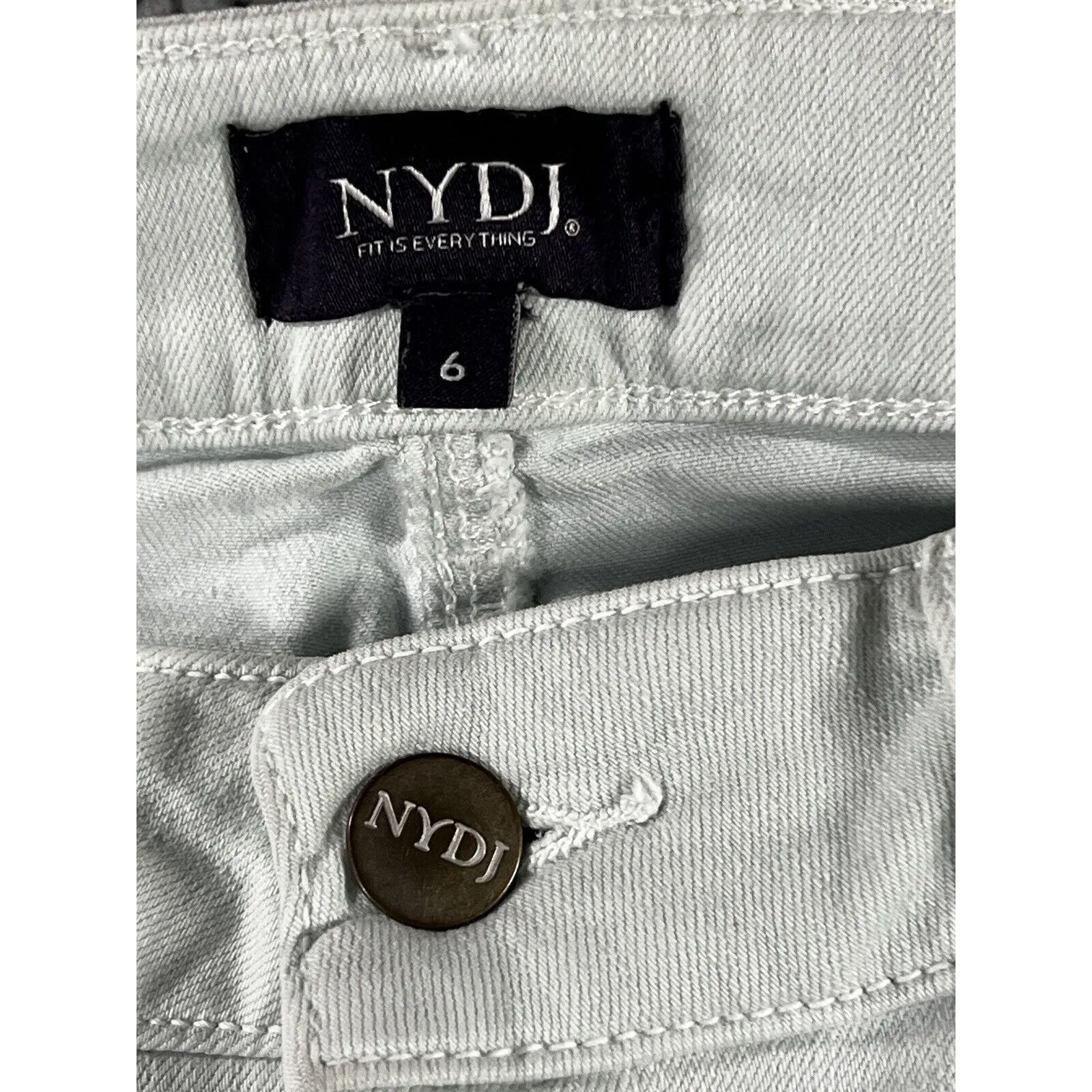 Nydj Jeans Women 6 Marilyn Straight Mid Rise Lift Tuck Classic Modern Mint Green - Image 10