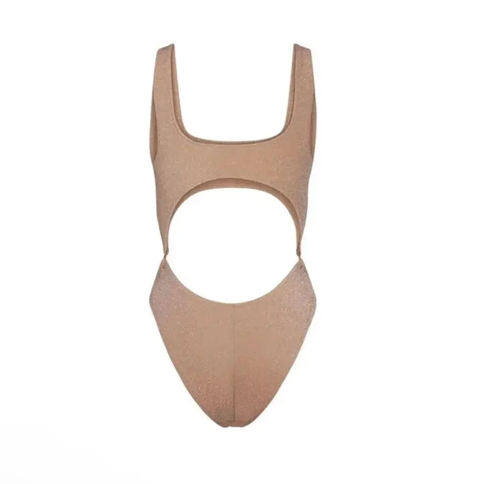 SKIMS NWT  Glitter Swim Monokini in Sienna - Image 5