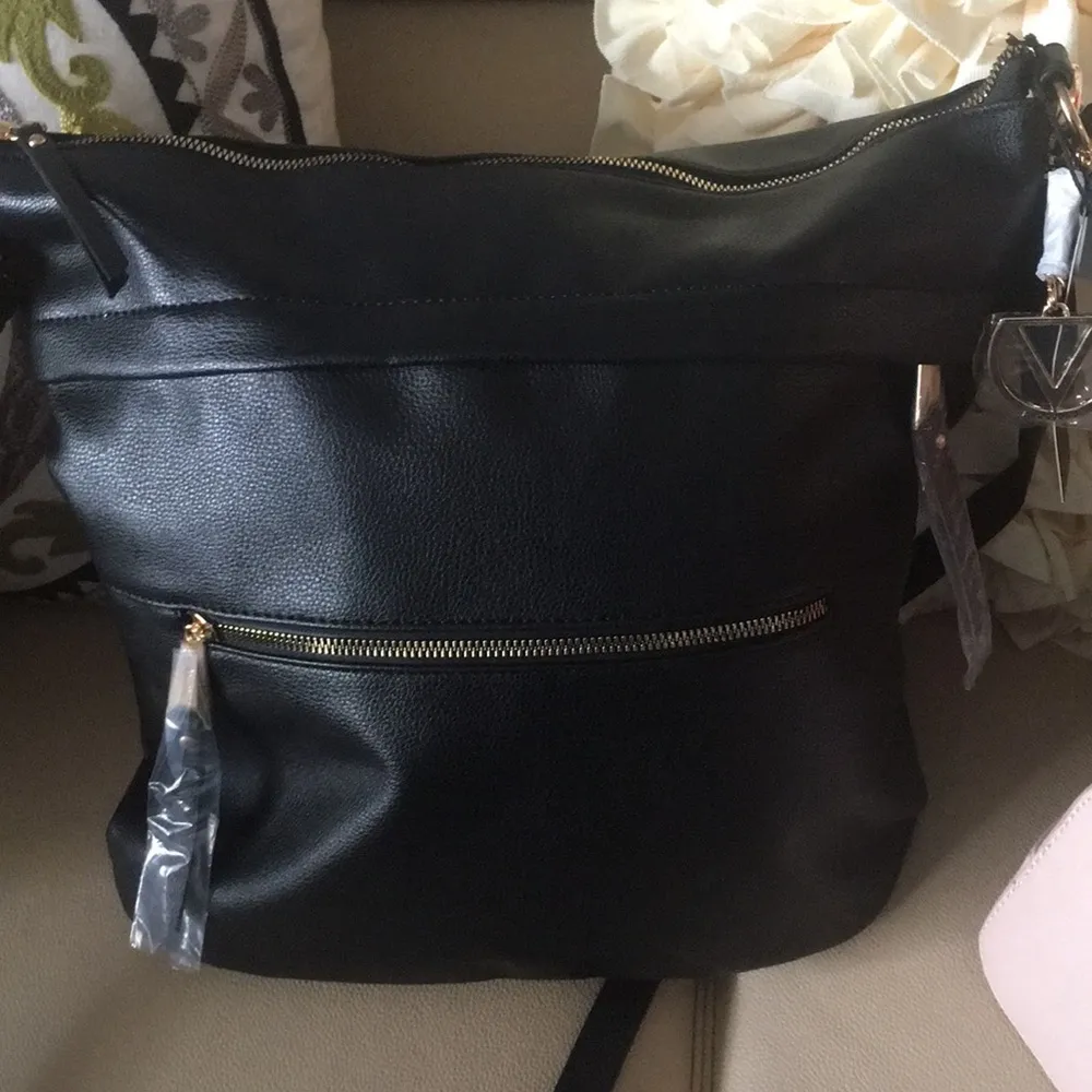 Dolce Vita Black & Gold Satchel Crossbody Bag - Image 4