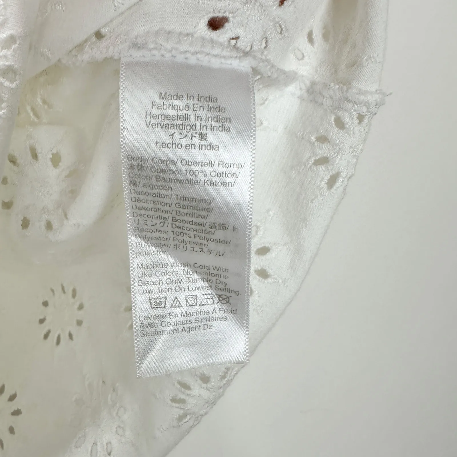 Madewell Embroidered Wide Sleeve Boxy Tee White Cotton Oversized XS NWT - Image 10