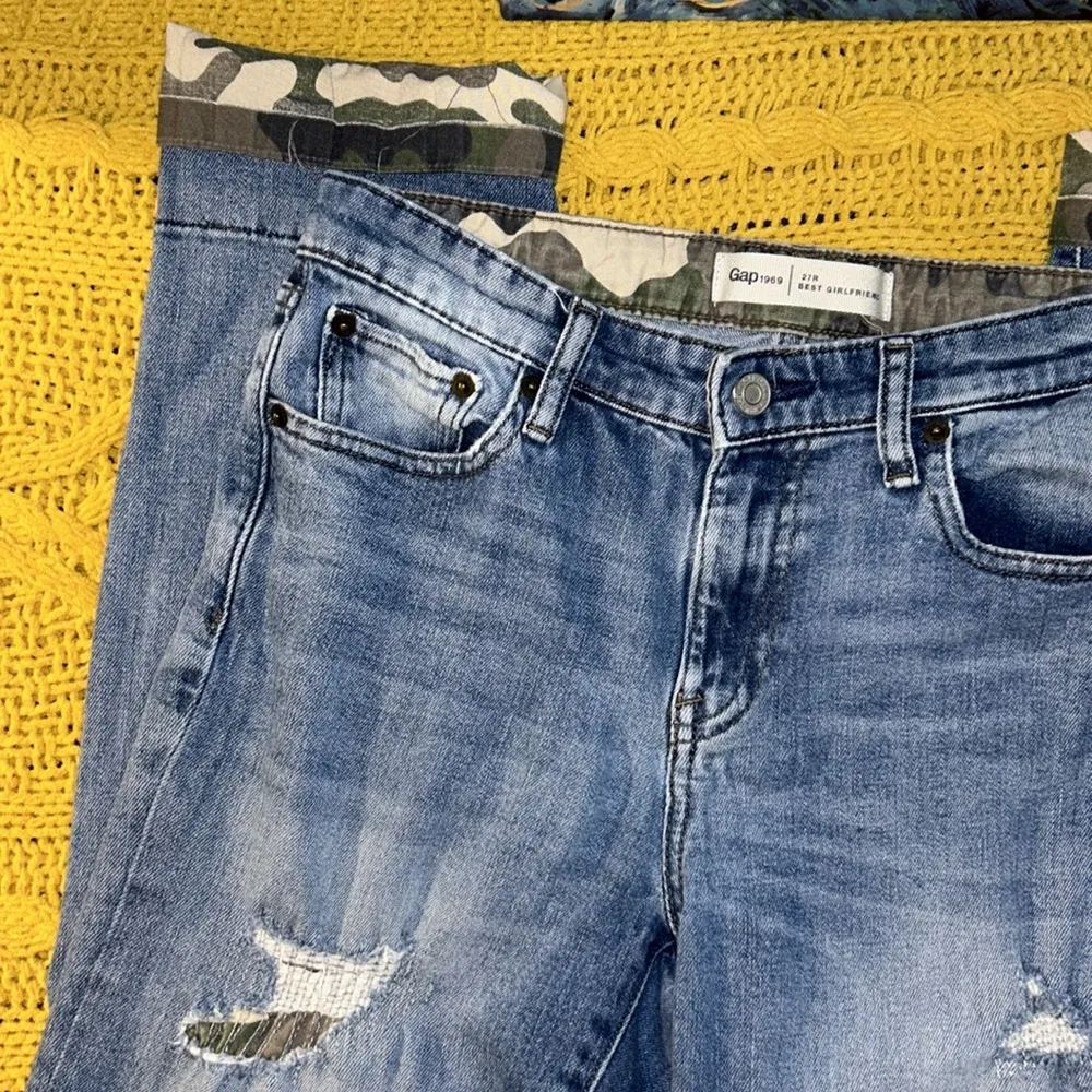 Size 27R Best Girlfriend Jeans with Camo Cuffs - Image 2