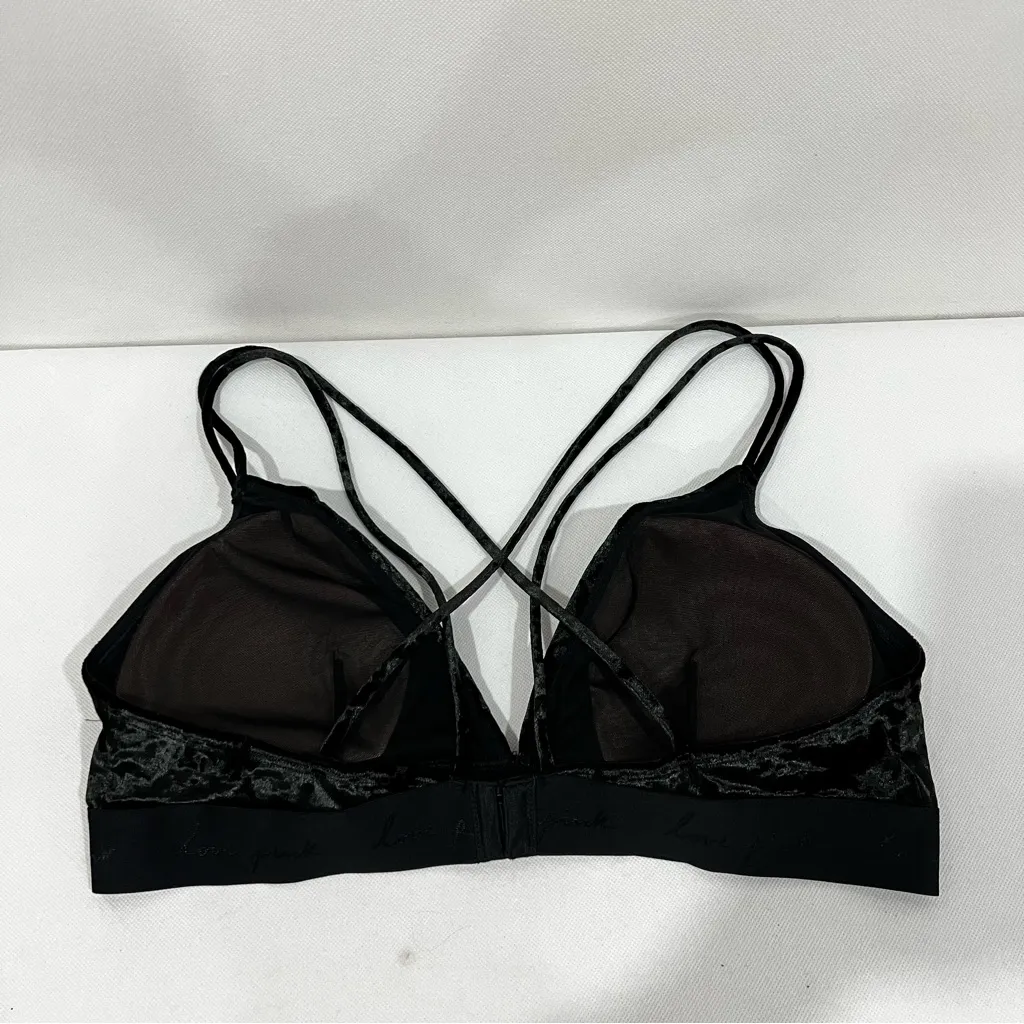 Pink Victoria's Secret Velvet Bralette Bra Size XXL Strappy Back - Image 3