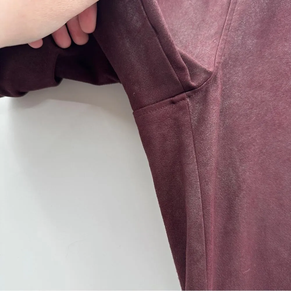 Free People Midnight Burgundy Faux Suede High Rise Ankle Leggings Size‎ S - Image 6