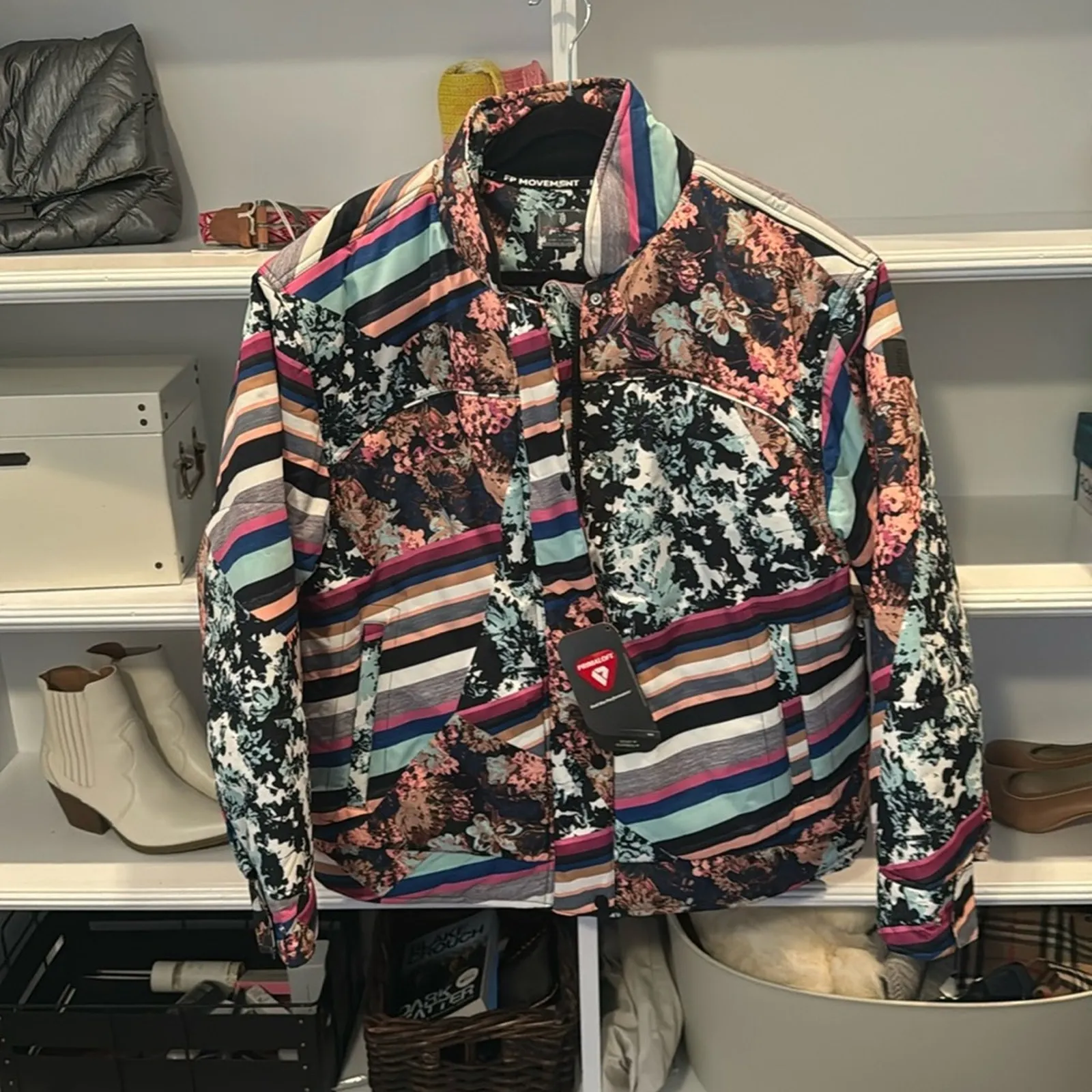 Free People NWT  Bunny Slopes Puffer Coat Jacket Winter Ski Black Diamond
Combo - Image 6