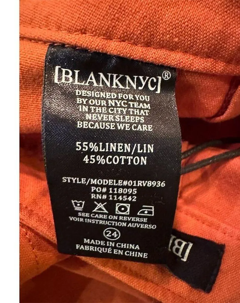 Black NYC Women’s High-Waisted Button Front Shorts Orange Size 24 NWT - Image 10