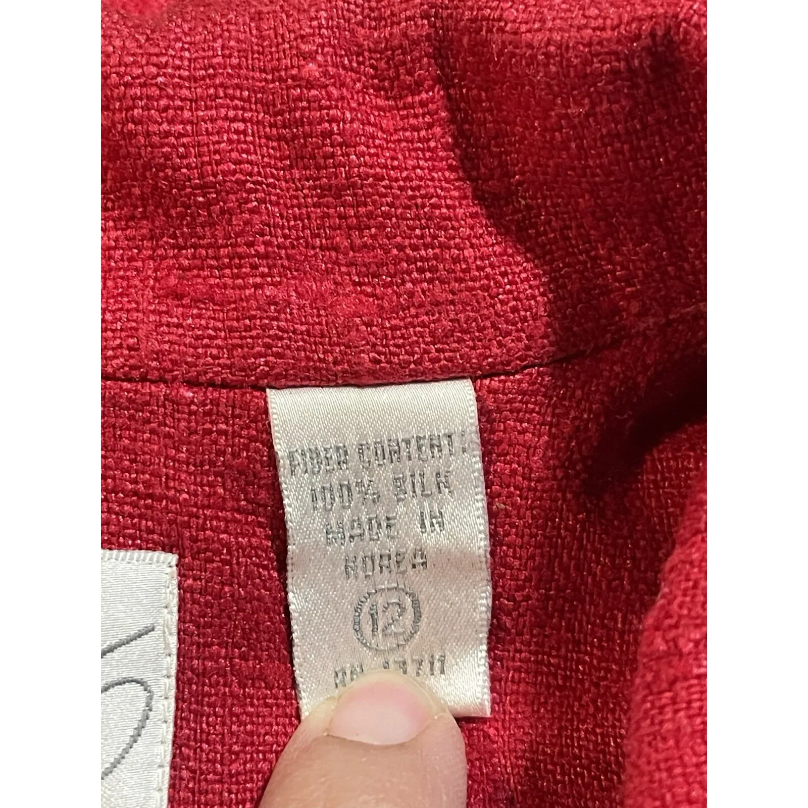 Vtg Lord & Taylor Size 12Red 100% Silk Blazer‎ E0130 Red - Image 8