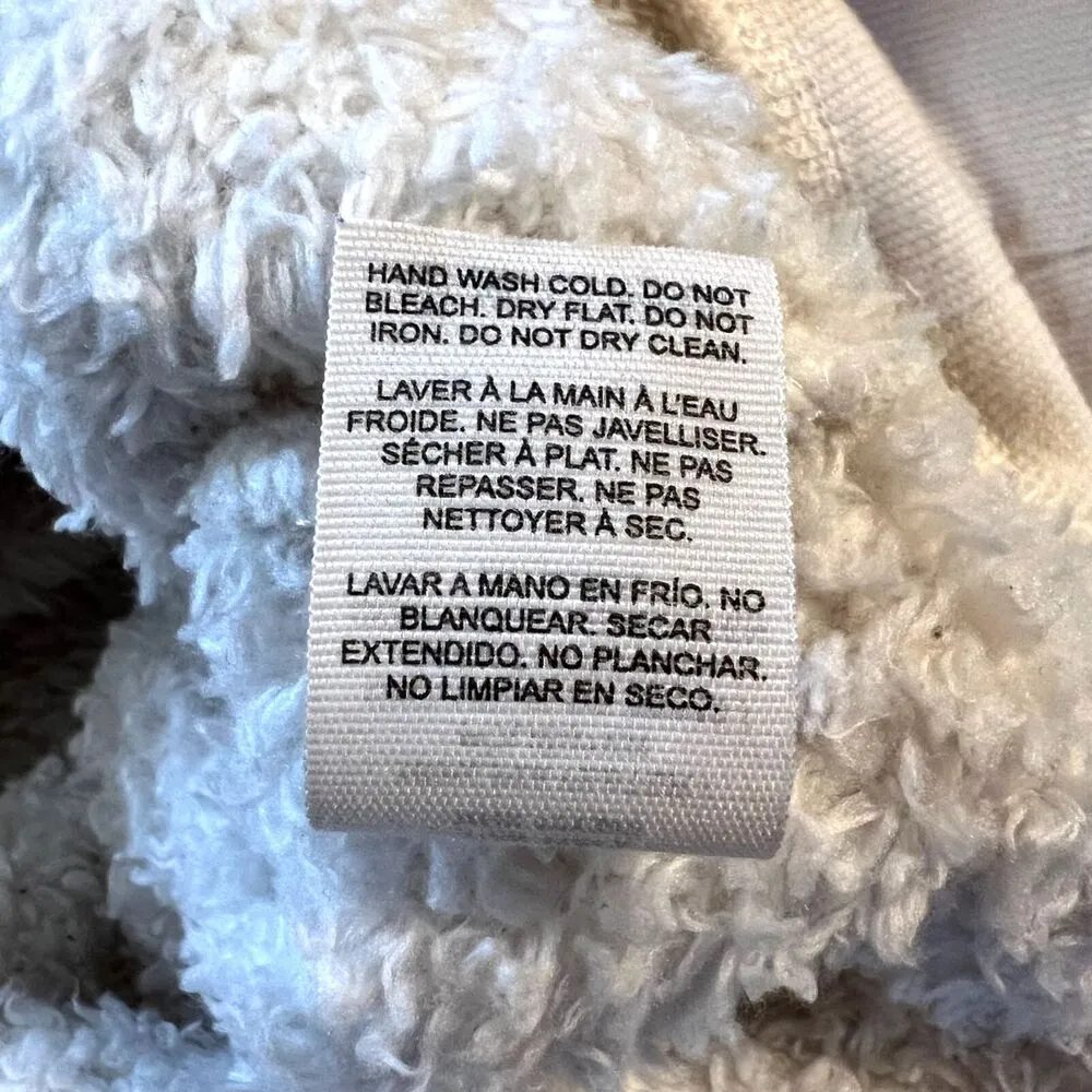 Womens Sherpa Hoodie Fleece Hooded Sweatshirt Fuzzy White Pullover XS - Image 11