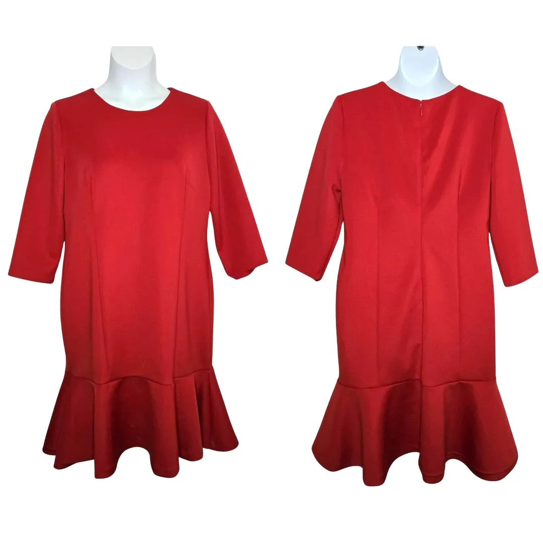 Alex Marie Bodycon Panel Hem Scoop Neck 3/4 Sleeve Dress Size 16 - Image 2