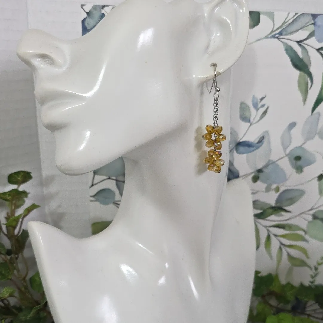 Champagne AB Crystal Bead Necklace Bracelet Earrings Set - Image 14