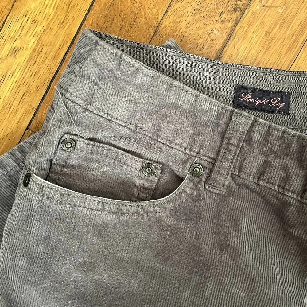 St. John's Bay gray corduroy trousers jeans pants classic straight leg style - Image 2