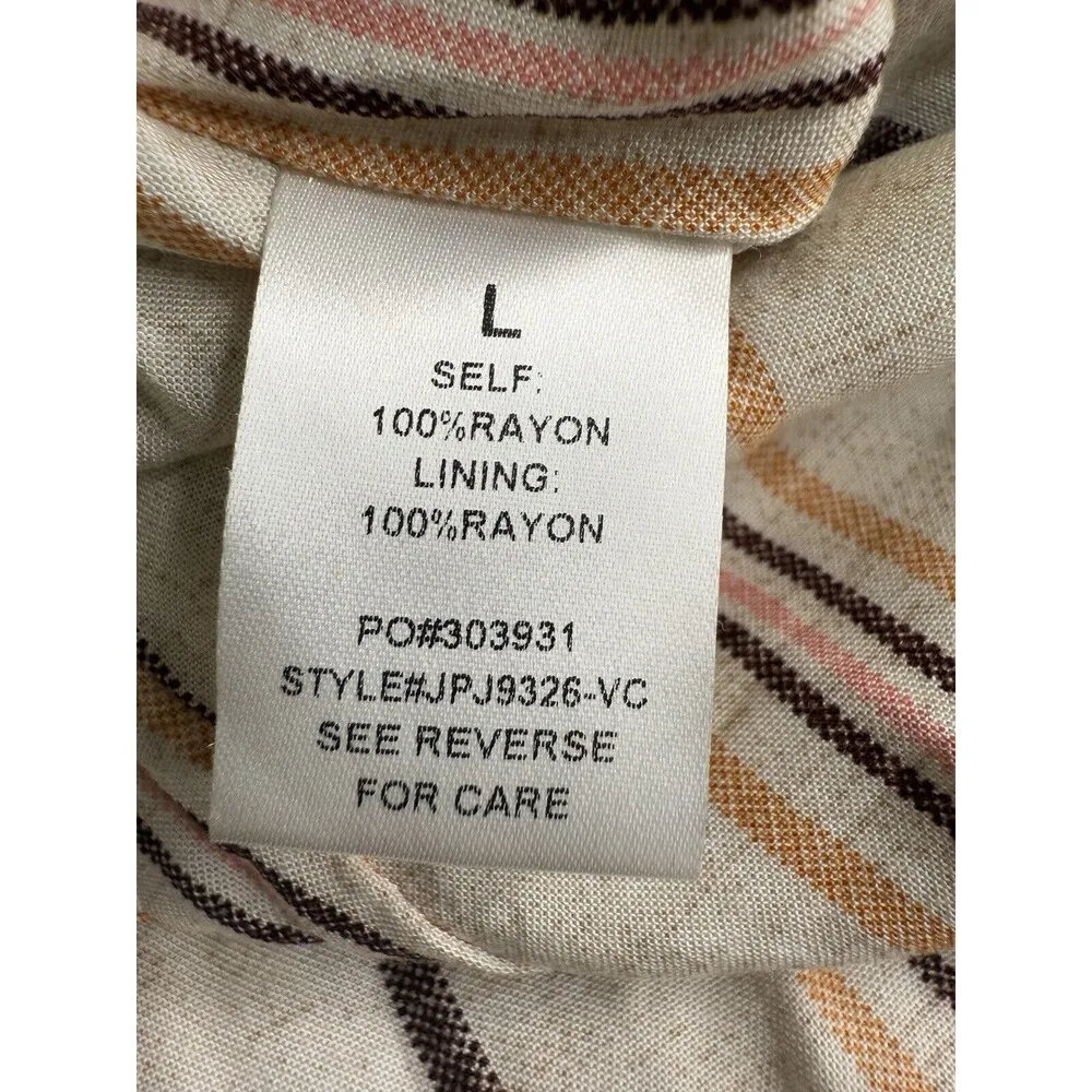 EUC Promesa Multicolored Striped Jumpsuit Sleeveless Spaghetti Strap Size Large - Image 5