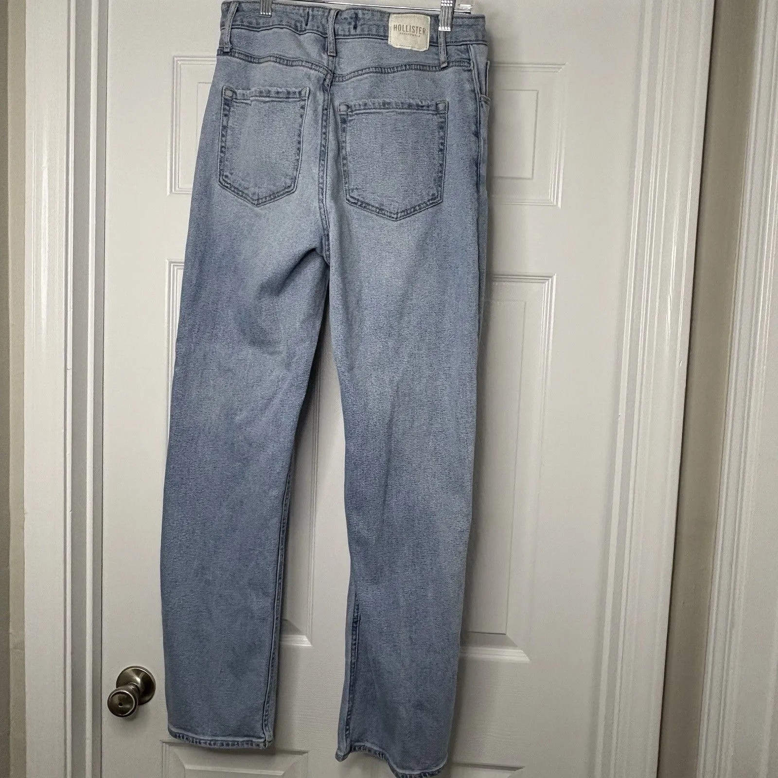 Hollister Ultra High Rise Dad Distressed Women's size 11  Medium Blue Denim Jean - Image 3
