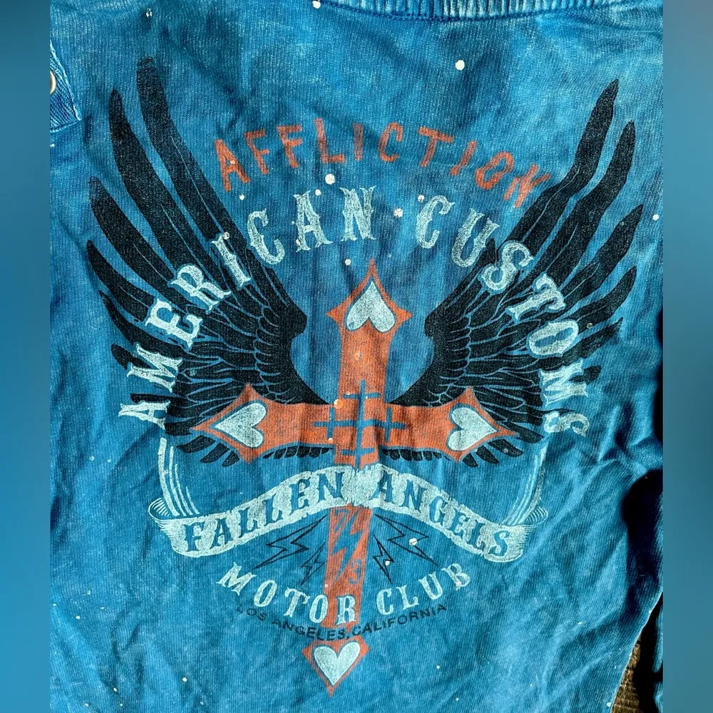 American Customs Moto Club LA Women’s Sz. M Zipper Top - Image 3