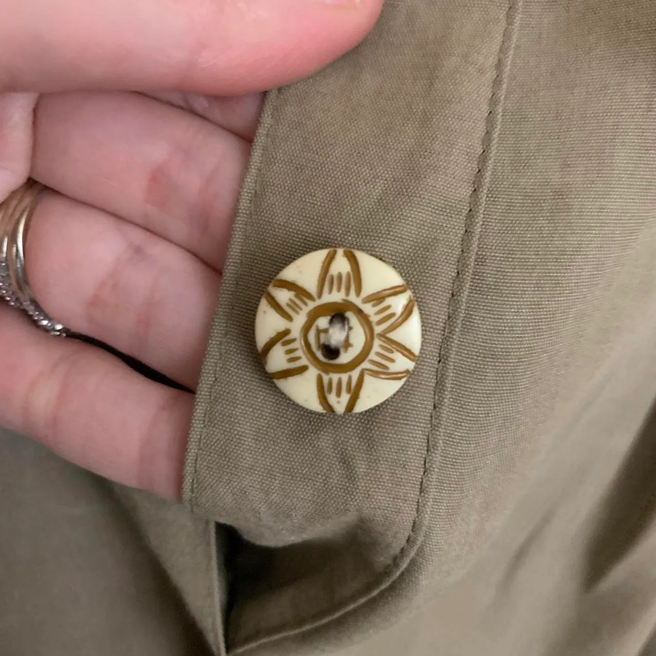 Vintage Color Block Khaki Culotte One Piece Romper - Image 8