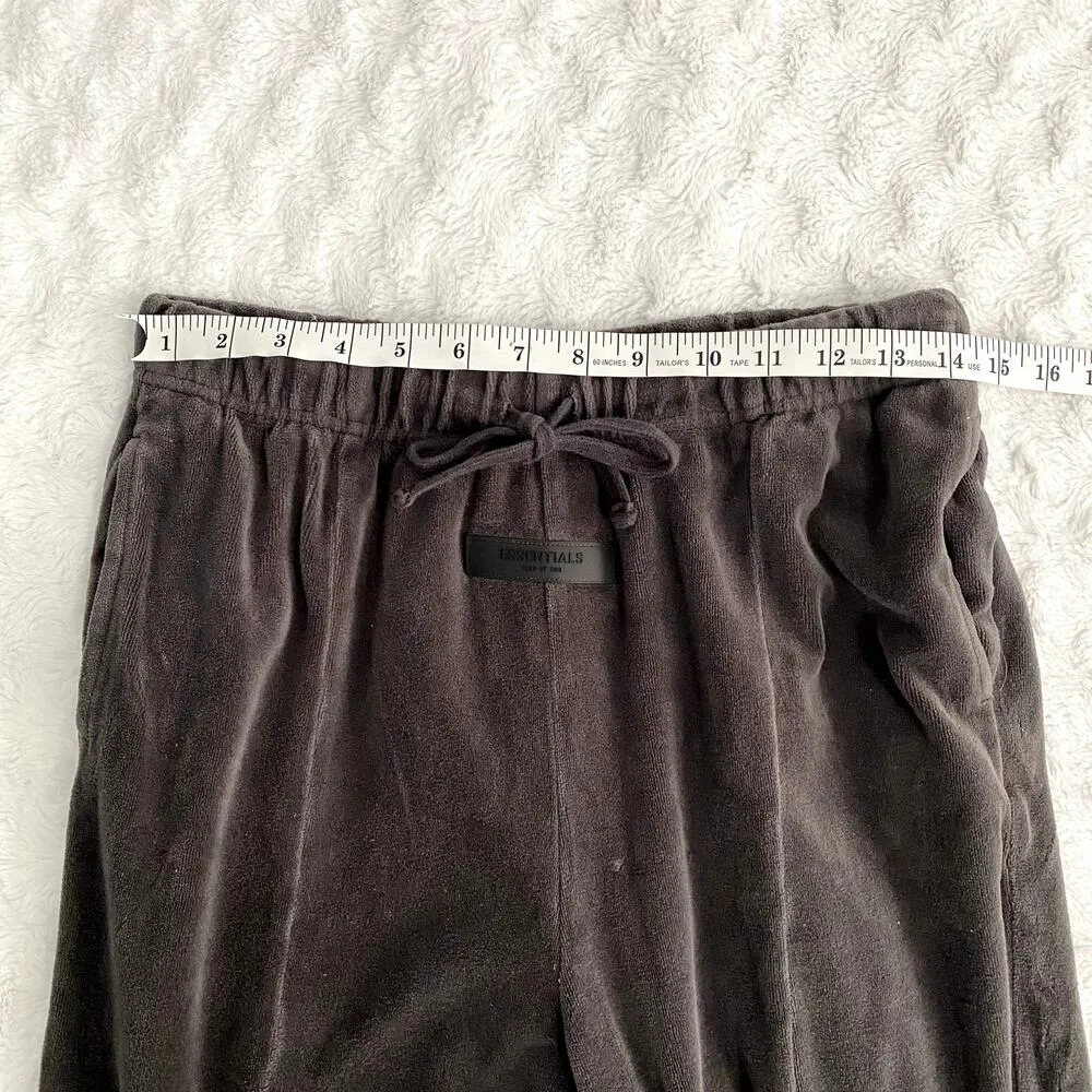 Fear of God Essentials Iron Black Gray Pull-on Velour Lounge Joggers Pants M - Image 7