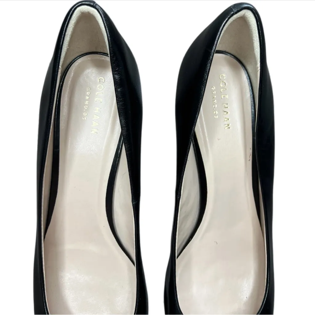 Cole Haan black Quincy kitten heels pumps leather minimalist professional - Image 3
