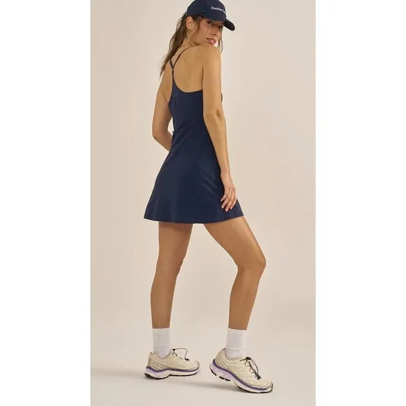 Outdoor Voices The Exercise Navy Built-in Shorts Sporty Golf Tennis Dress Size L - Image 4