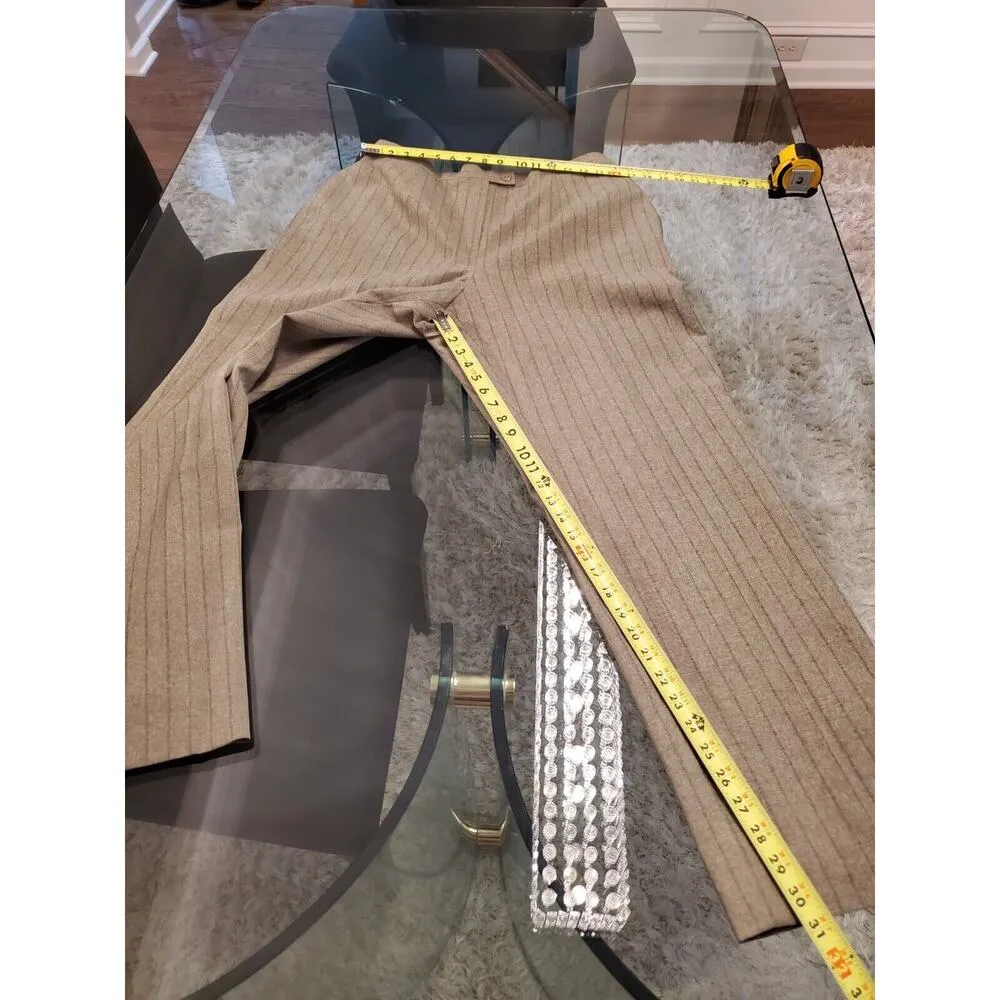 NYP Women's Beige Striped Polyester Single Breasted Blazer & Pant 2 Pc's Suit 18 - Image 15