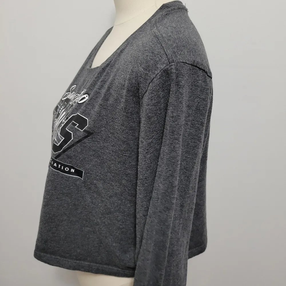 NBA San Antonio Spurs cropped long sleeve tee size small - Image 4