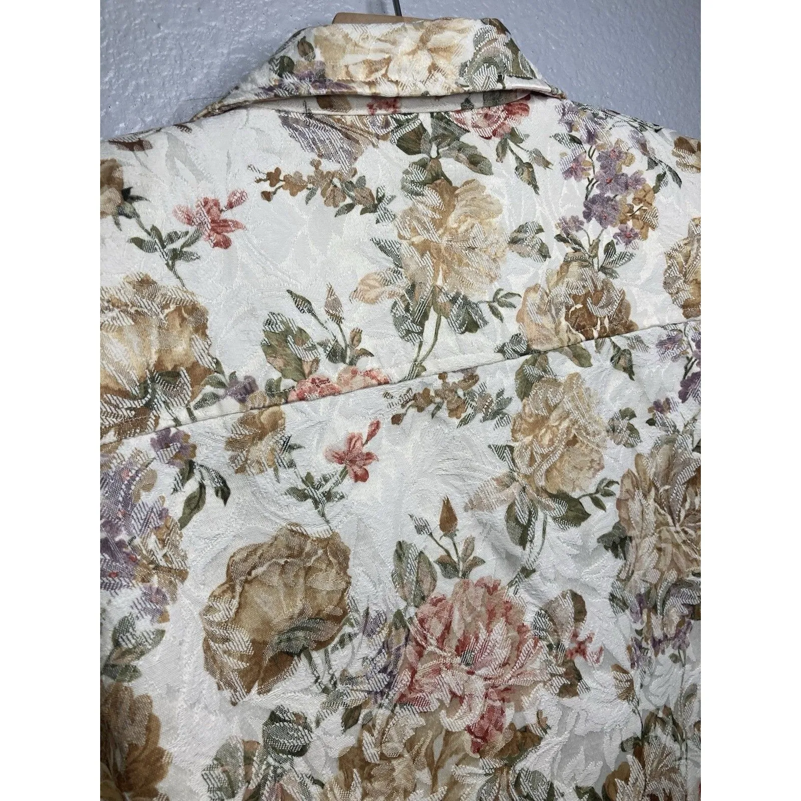 VTG Drapers Damons Cream Jacket Women L Floral Y2K Cottage Prairie Grannycore - Image 4