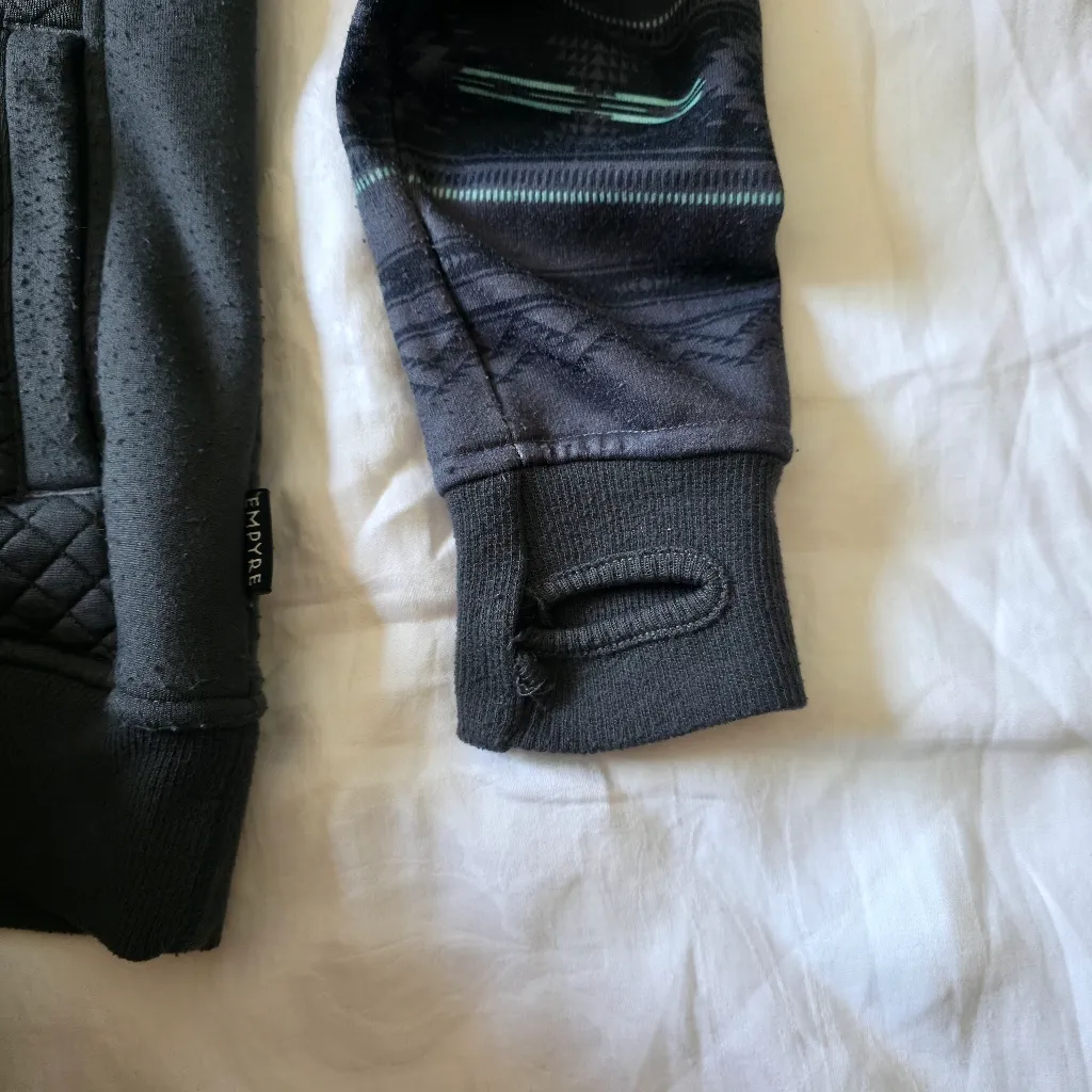 Empire Dark Grey and Teal Hooded Jacket Blue - Image 5