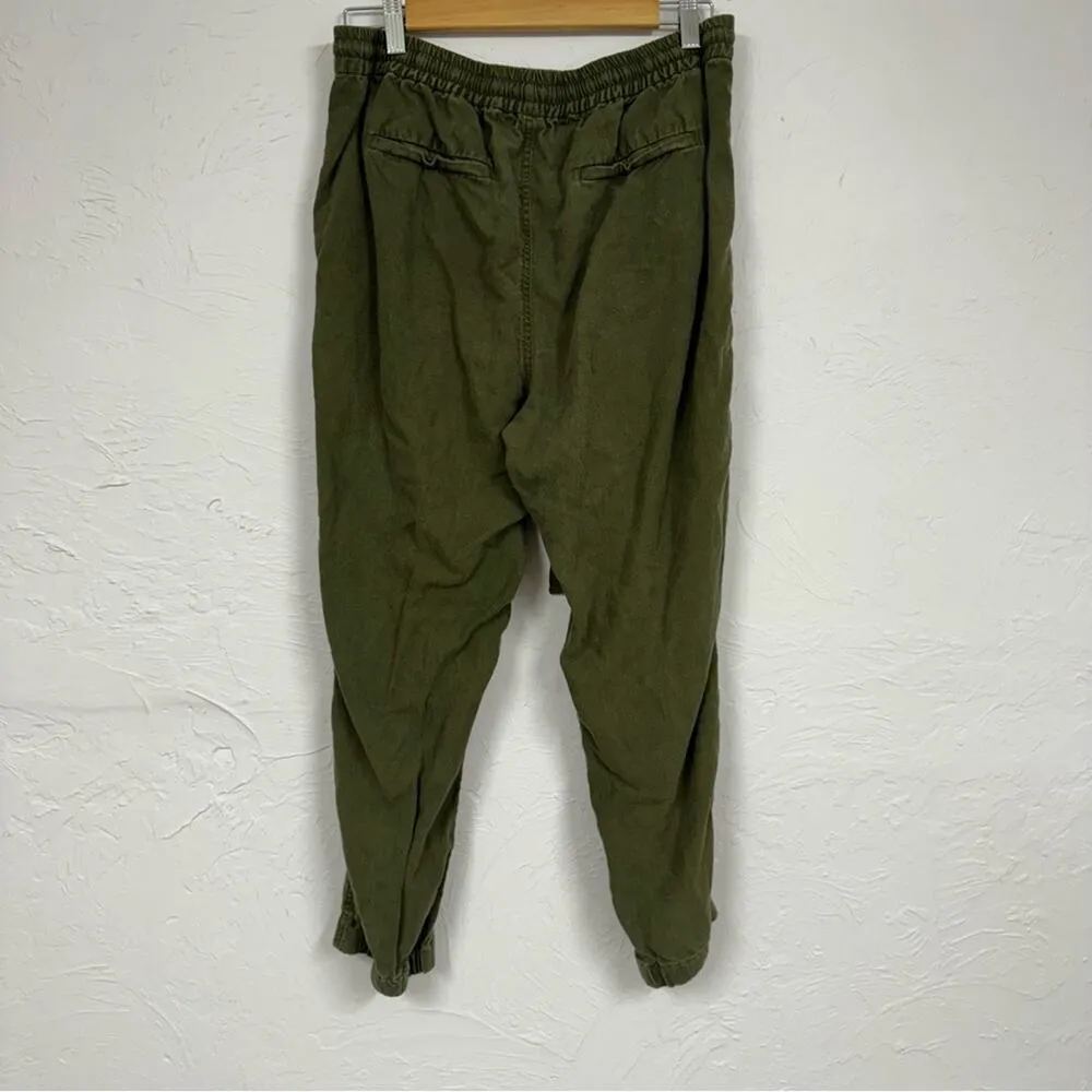 Point Sur J Crew Green Pull On Jogger Pants Womens 8 Casual Comfort Pockets - Image 6