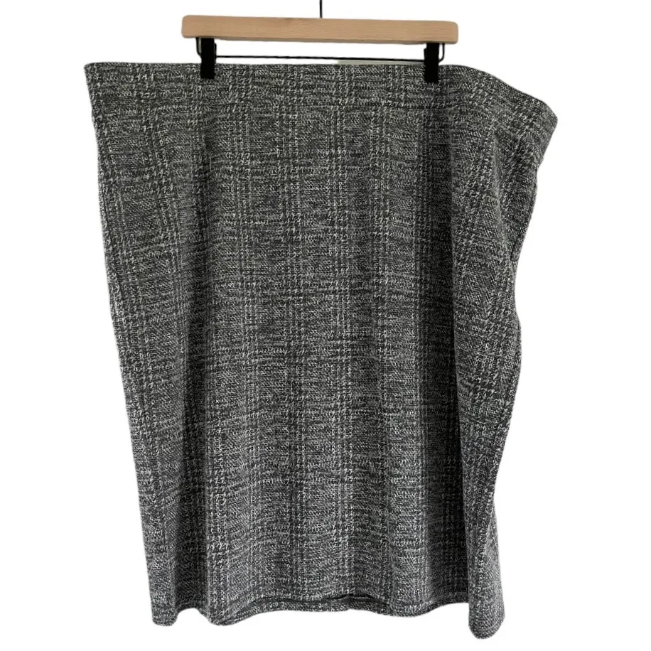 NWT  Women’s Midi Studio Double Knit Pencil Skirt Heather Grey Size 4X 26 - Image 4