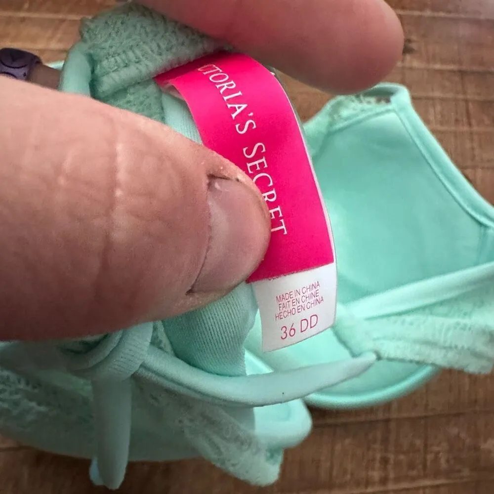 Victoria’s Secret mint green ruffled 36DD halter bikini top - Image 3