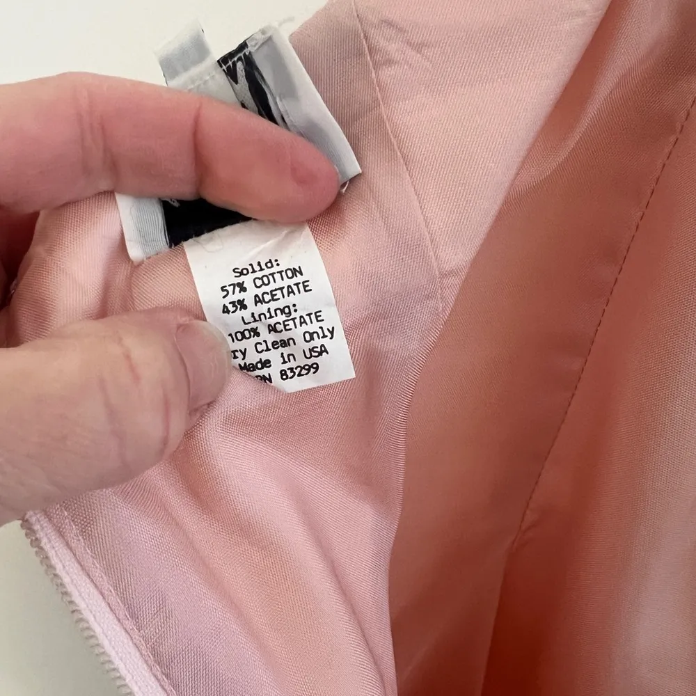 Vintage 90s Prom Dress Halter Sequins Beaded Pale Petal Pink Knee Length 7 / 8 - Image 4