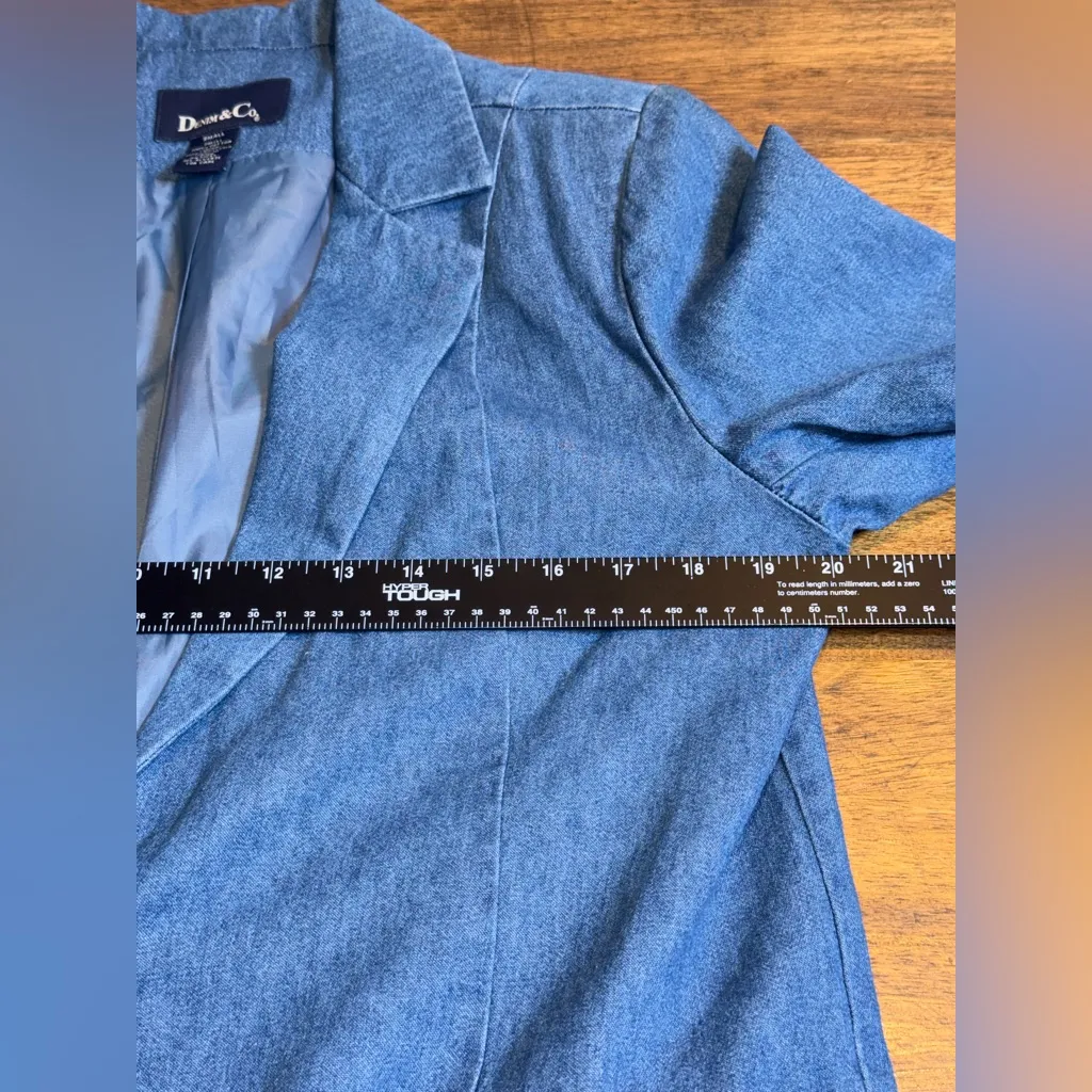 Denim & Co. Denim Blazer W/Pockets Blue - Image 4